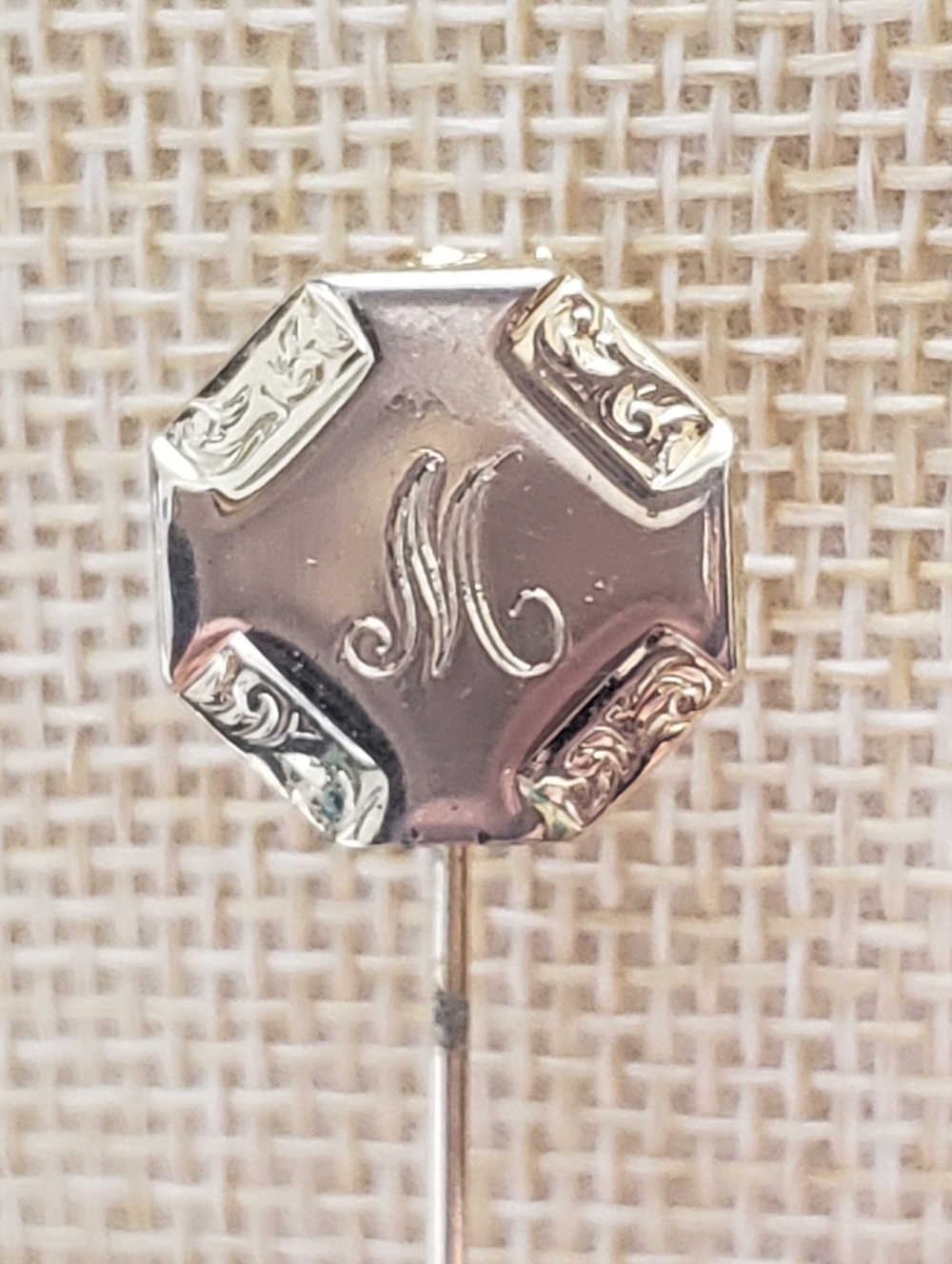 Vintage Goldtone Monogram Stick Pin M